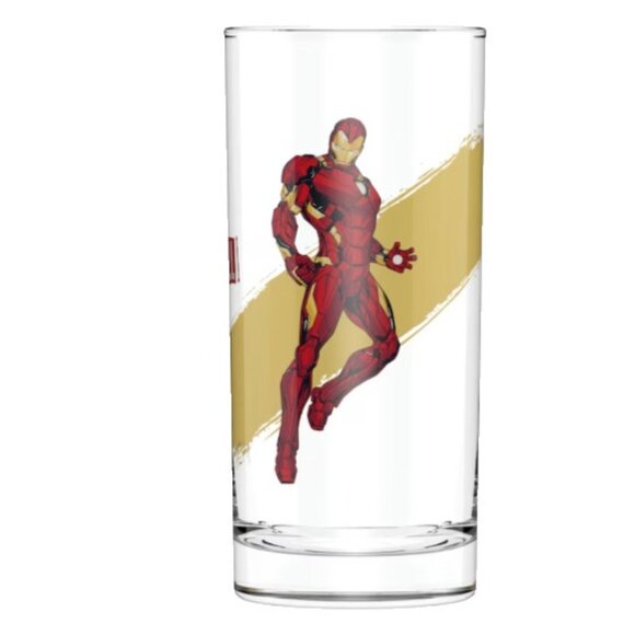 Marvel Iron Man Drinking Glass Cup Avengers Collectible Superhero Glass NEW - Picture 2 of 8